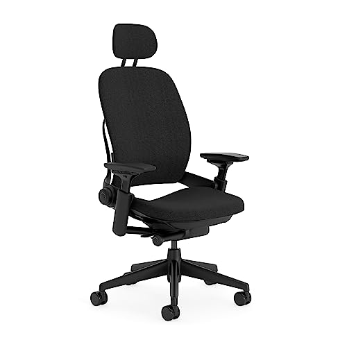 Steelcase Leap Ergonomischer Bürostuhl mit LiveBack Lumbalstütze, flexibler Rückenlehne, anpassbarer Kopfstütze Onyx Schwarz von Steelcase