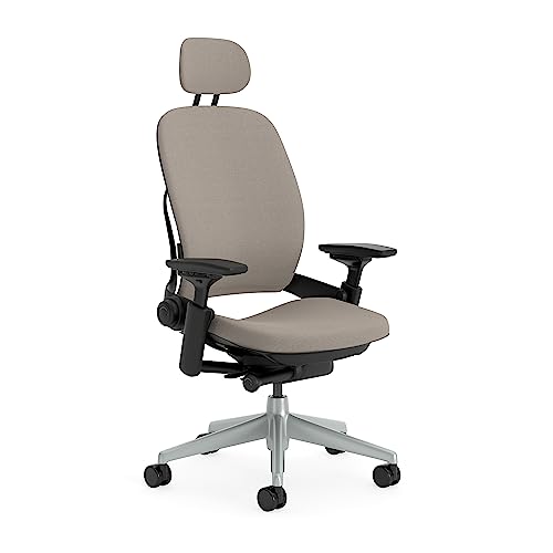 Steelcase Leap Ergonomischer Bürostuhl mit LiveBack Lumbalstütze, flexibler Rückenlehne, anpassbarer Kopfstütze Trüffel von Steelcase