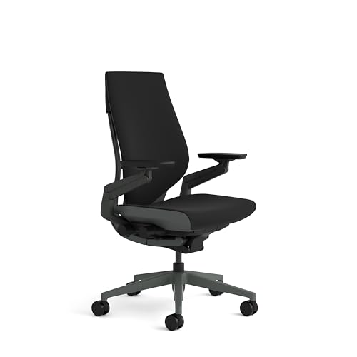 Steelcase Gesture Ergonomischer Bürostuhl mit 360° Armlehnen und 3D-Live Back Lumbalstütze Onyx Schwarz, 66 x 62.5 x 104 von Steelcase