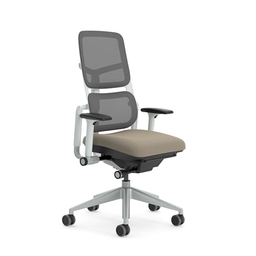 Steelcase Please Air Ergonomischer Bürodrehstuhl mit höhenverstellbarer Lumbalstütze Trüffel/Amsel von Steelcase