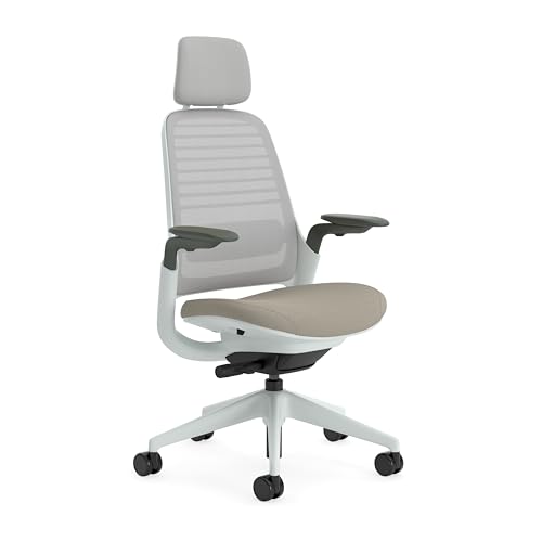 Steelcase Series 1 Ergonomischer Bürostuhl mit LiveBack Lumbalstütze, 4D-Armlehnen, anpassbarer Kopfstütze Trüffel, 66 x 64 x 112 von Steelcase