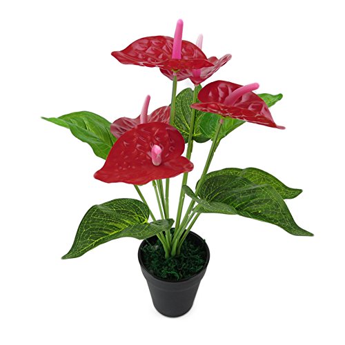 Steellwingsf, rote Anthurium-Kunstpflanze, lebensechte Blume, Innendekoration, 1 Stück von Steellwingsf