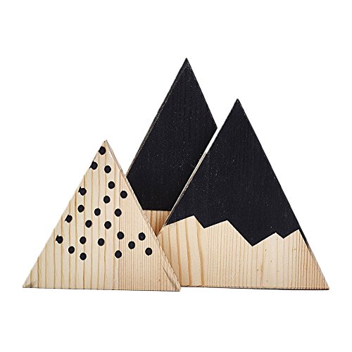 Steellwingsf 3-teiliges Set nordischer Berg-Stil, dreieckige Form, Dekoration für Kinderzimmer, Dekoration (schwarz) von Steellwingsf