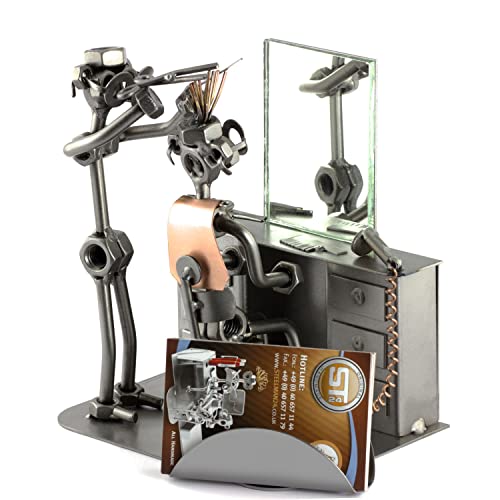 Steelman24 I Schraubenmännchen Friseur mit Spiegel und Visitenkartenhalter I Made in Germany I Handarbeit I Geschenkidee I Stahlfigur I Metallfigur I Metallmännchen Steelman24 I Schraubenmännchen Friseur mit Spiegel und Visitenkartenhalter I Made in Germany I Handarbeit I Geschenkidee I Stahlfigur I Metallfigur I Metallmännchen von Steelman24