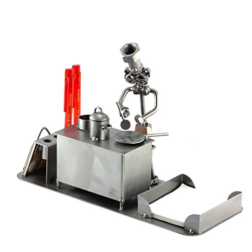 Steelman24 I Schraubenmännchen Koch Schreibtisch Organizer I Made in Germany I Handarbeit I Geschenkidee I Stahlfigur I Metallfigur I Metallmännchen von Steelman24
