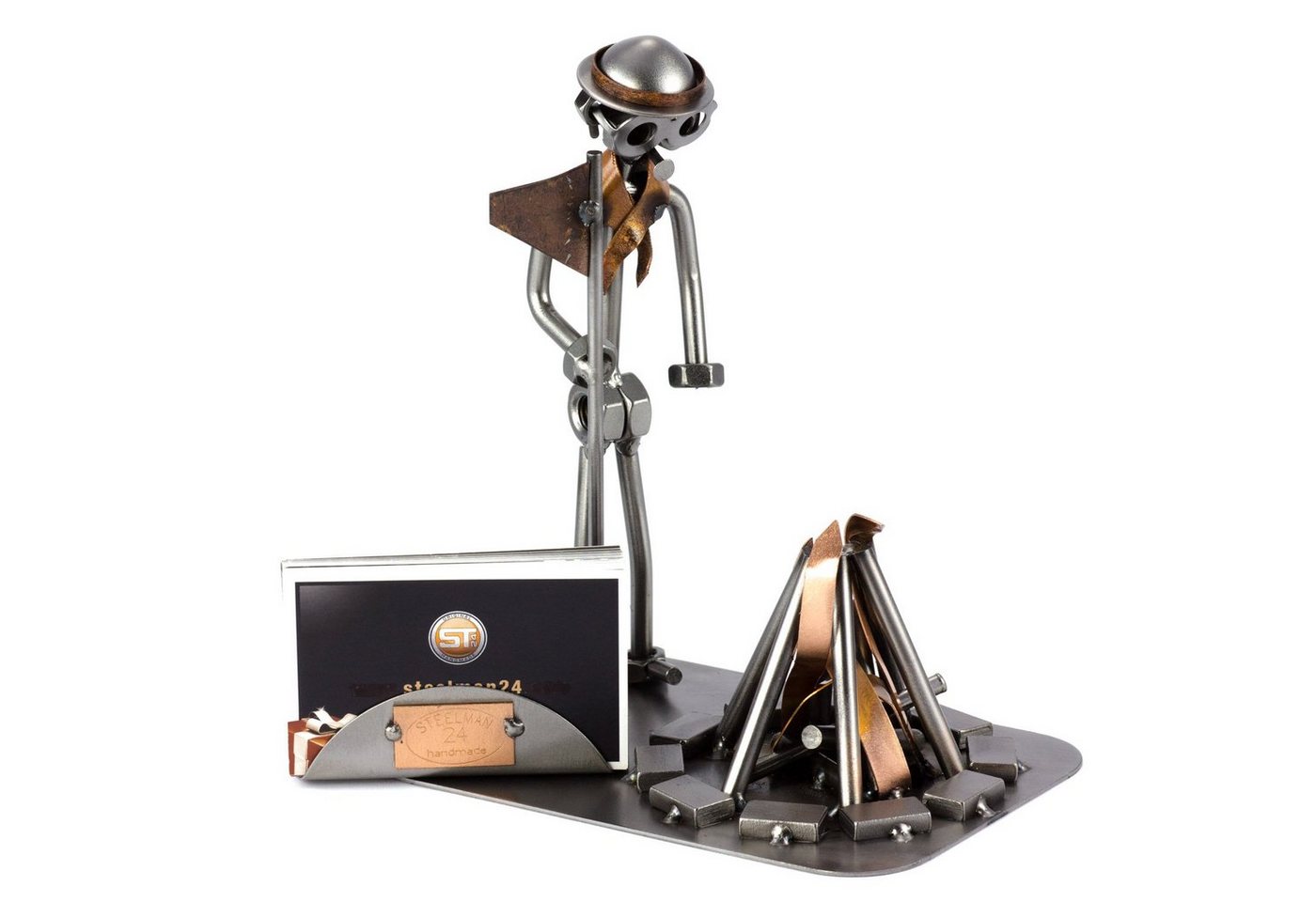 Steelman24 Dekofigur Pfadfinder mit Visitenkartenhalter von Steelman24