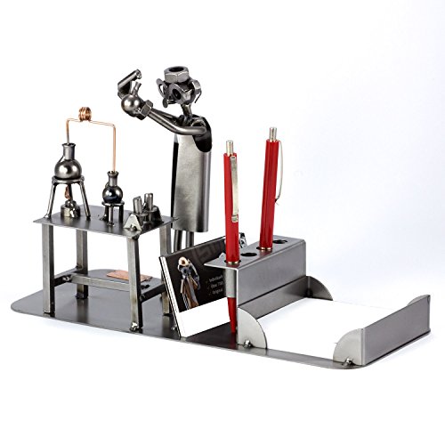 Steelman24 I Schraubenmännchen Chemiker Büro Mit Persönlicher Gravur I Made in Germany I Handarbeit I Geschenkidee I Stahlfigur I Metallfigur von Steelman24