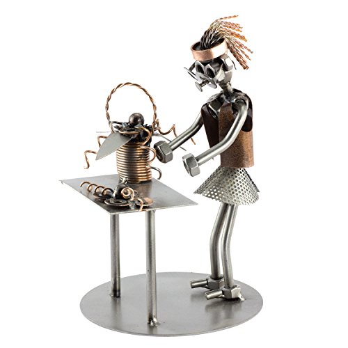 Steelman24 I Schraubenmännchen Floristin - Schraubenfrau I Made in Germany I Handarbeit I Geschenkidee I Stahlfigur I Metallfigur I Metallmännchen von Steelman24