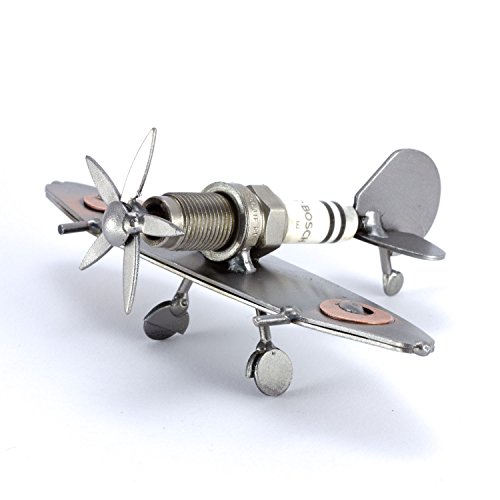 Steelman24 I Schraubenmännchen Flugzeug Mini Spitfire 2 I Made in Germany I Handarbeit I Geschenkidee I Stahlfigur I Metallfigur I Metallmännchen von Steelman24