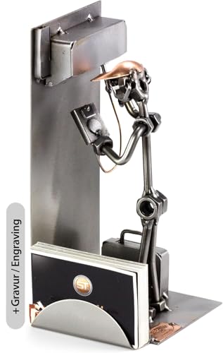 Steelman24 I Schraubenmännchen Kälteanlagenbauer mit Visitenkartenhalter mit persönlicher Gravur I Made in Germany I Handarbeit I Geschenkidee I Stahlfigur I Metallfigur Steelman24 I Schraubenmännchen Kälteanlagenbauer mit Visitenkartenhalter mit persönlicher Gravur I Made in Germany I Handarbeit I Geschenkidee I Stahlfigur I Metallfigur von Steelman24