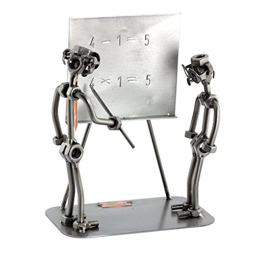 Steelman24 I Schraubenmännchen Lehrer Mit Schüler I Made in Germany I Handarbeit I Geschenkidee I Stahlfigur I Metallfigur I Metallmännchen von Steelman24