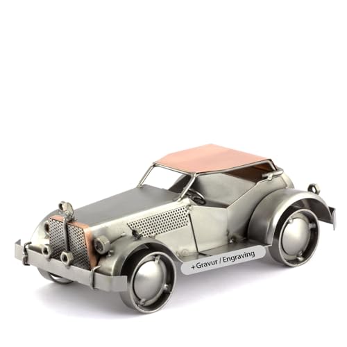 Steelman24 I Schraubenmännchen Oldtimer mit Persönlicher Gravur I Made in Germany I Handarbeit I Geschenkidee I Stahlfigur I Metallfigur von Steelman24