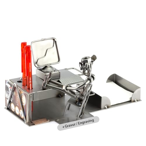Steelman24 I Schraubenmännchen Pc-Büro Mit Persönlicher Gravur I Made in Germany I Handarbeit I Geschenkidee I Stahlfigur I Metallfigur von Steelman24
