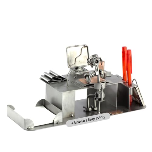 Steelman24 I Schraubenmännchen Pc-Computer Schreibtisch Organizer Mit Persönlicher Gravur I Made in Germany I Handarbeit I Geschenkidee I Stahlfigur I Metallfigur von Steelman24