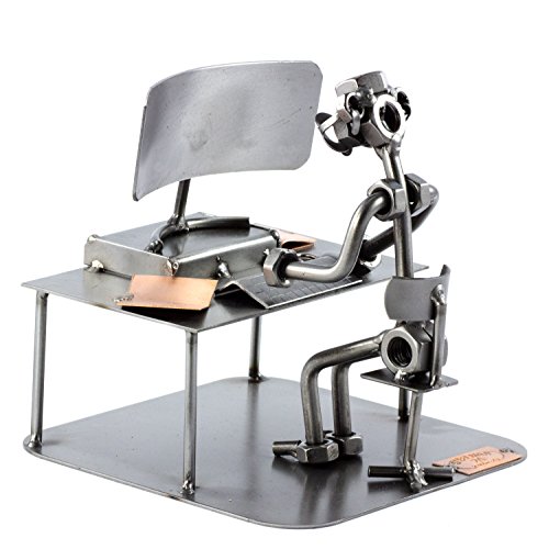 Steelman24 I Schraubenmännchen Programmierer mit Persönlicher Gravur I Made in Germany I Handarbeit I Geschenkidee I Stahlfigur I Metallfigur von Steelman24