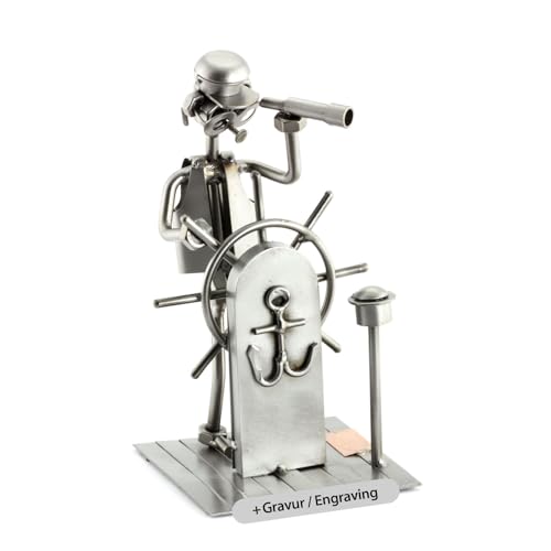Steelman24 I Schraubenmännchen Seemann/Kapitän Mit Persönlicher Gravur I Made in Germany I Handarbeit I Geschenkidee I Stahlfigur I Metallfigur von Steelman24