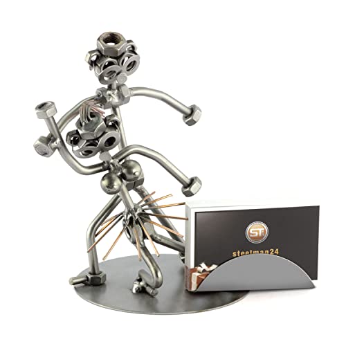 Steelman24 I Schraubenmännchen Tanzpaar Mit Visitenkartenhalter I Made in Germany I Handarbeit I Geschenkidee I Stahlfigur I Metallfigur I Metallmännchen von Steelman24