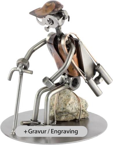 Steelman24 I Schraubenmännchen Wanderer Mit Persönlicher Gravur I Made in Germany I Handarbeit I Geschenkidee I Stahlfigur I Metallfigur von Steelman24