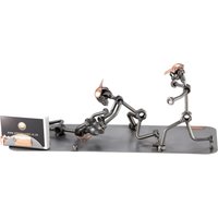 Schraubenmännchen Baseball Homerun Mit Visitenkarten-Halter - Original Steelman24 Metallskulptur Das Perfekte Geschenk von Steelman24DE