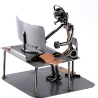 Schraubenmännchen Call Center Agent - Original Steelman24 Metallskulptur Das Perfekte Geschenk von Steelman24DE