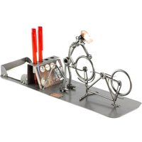 Schraubenmännchen Fahrradmechaniker Schreibtisch Organizer - Original Steelman24 Metallskulptur Das Perfekte Geschenk von Steelman24DE