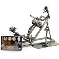 Schraubenmännchen Fitness-Trainer Mit Visitenkartenhalter - Original Steelman24 Metallskulptur Das Perfekte Geschenk von Steelman24DE