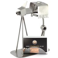 Schraubenmännchen Fotograf Mit Visitenkartenhalter - Original Steelman24 Metallskulptur Das Perfekte Geschenk von Steelman24DE