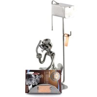 Schraubenmännchen Klomann Mit Handy Visitenkartenhalter - Original Steelman24 Metallskulptur Das Perfekte Geschenk von Steelman24DE