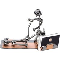 Schraubenmännchen Krankengymnastik Mit Visitenkartenhalter - Original Steelman24 Metallskulptur Das Perfekte Geschenk von Steelman24DE