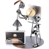 Schraubenmännchen Lehrerin Mit Globus Und Visitenkarten-Halter - Original Steelman24 Metallskulptur Das Perfekte Geschenk Schraubenmännchen Lehrerin Mit Globus Und Visitenkarten-Halter - Original Steelman24 Metallskulptur Das Perfekte Geschenk von Steelman24DE