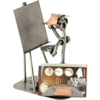 Schraubenmännchen Maler Mit Visitenkartenhalter - Original Steelman24 Metallskulptur Das Perfekte Geschenk von Steelman24DE