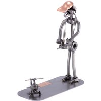 Schraubenmännchen Modellbauer Mit Hubschrauber - Original Steelman24 Metallskulptur Das Perfekte Geschenk von Steelman24DE