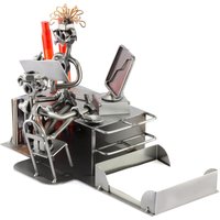 Schraubenmännchen Pc-Büro 2 Personen - Original Steelman24 Metallskulptur Das Perfekte Geschenk von Steelman24DE
