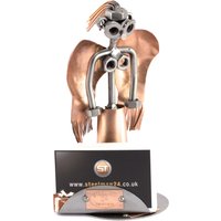 Schraubenmännchen Schutzengel Mit Visitenkartenhalter - Original Steelman24 Metallskulptur Das Perfekte Geschenk von Steelman24DE