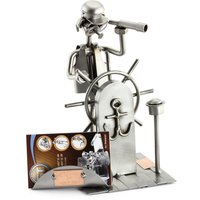 Schraubenmännchen Seemann/Kapitän Mit Visitenkartenhalter - Original Steelman24 Metallskulptur Das Perfekte Geschenk von Steelman24DE