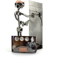 Schraubenmännchen Verputzer Mit Visitenkartenhalter - Original Steelman24 Metallskulptur Das Perfekte Geschenk von Steelman24DE