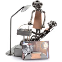 Schraubenmännchen Zahnarzt Mit Visitenkartenhalter - Original Steelman24 Metallskulptur Das Perfekte Geschenk von Steelman24DE