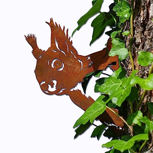 Steelmonks Gartendeko aus Rost: Eichhörnchen Baumstecker aus Cortenstahl – Langlebige Rostfigur für den Außenbereich, Kunstvolle Metall Gartenfigur Steelmonks Gartendeko aus Rost: Eichhörnchen Baumstecker aus Cortenstahl – Langlebige Rostfigur für den Außenbereich, Kunstvolle Metall Gartenfigur von Steelmonks