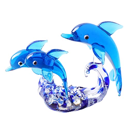 Steelwingsf Glasfigur Lebendige realistische Delfin-Figur Schreibtisch-Ornament 2 von Steelwingsf