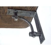 Große Massive Breite Stahl-Bewehrungs-Regalhalterungen Rustikale Bauernhaus-Scheunenträger-Mantel-Konsolen Regalstützen Regale Konsolen von SteelzenForge