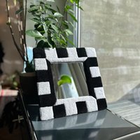 Rug Mirror «Checkmate» Chess Design Handmade Wall Art 30x30cm Steevie Studio Rug Mirror «Checkmate» Chess Design Handmade Wall Art 30x30cm Steevie Studio von SteevieStudio