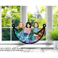 Besties Forever, Beste Freunde Sitzen Auf Dem Mond, Personalisierte Fenster Hängende Suncatcher-Verzierung, Geschenk Für Sistas, Schwester Besties Forever, Beste Freunde Sitzen Auf Dem Mond, Personalisierte Fenster Hängende Suncatcher-Verzierung, Geschenk Für Sistas, Schwester von StefanieGiftsStore