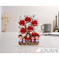 Mutter Oma Und Kinder Sitzen Unter Baum Mit Rosen Personalisierte Acrylblock Plakette, Glückliches Muttertagsgeschenk, Gigi Geburtstagsgeschenke Von von StefanieGiftsStore