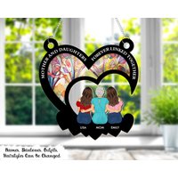 Mutter Und Tochter Für Immer Miteinander Verbunden, Personalisierte Fenster Hängen Suncatcher Ornament, Geburtstag, Liebevolles Geschenk Mama, Oma von StefanieGiftsStore