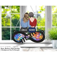 Personalisierter Fensterbehang Suncatcher, Mama Unendlichkeitssymbol, Mutter Und Tochter Geburtstagsgeschenk, Muttertagsgeschenk Für Schwester von StefanieGiftsStore