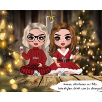 Weihnachtspuppe Mutter Oma Tochter Sitzend, Personalisierte Acryl Verzierung, Tante Geschenk Von Neffe Nichte, Beste Überhaupt Weihnachtsgeschenk von StefanieGiftsStore