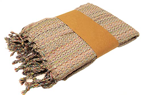 Stefano Ferrante Multicolour Hamamtuch Saunatuch Pestemal Fouta Strandtuch Badetuch Handtuch Baumwolle Backpacker 100x180 cm (Beige) von Stefano Ferrante