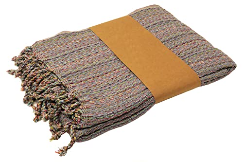 Stefano Ferrante Multicolour Hamamtuch Saunatuch Pestemal Fouta Strandtuch Badetuch Handtuch Baumwolle Backpacker 100x180 cm (Grau) von Stefano Ferrante