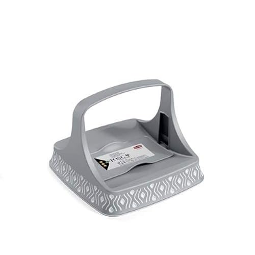 NO MANUFACTURER 8003507558021 Serviettenhalter horizontal Tosca Stone G/B 22 x 22 H 16,5 cm, Glas, Grau von Stefanplast