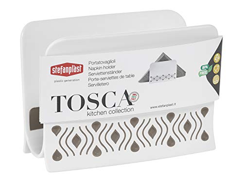 Stefanplast, Linea, Portatovagliolo da Tavolo per Alimenti, Qualità extra 100%, Made in Italy, 7,5x15,5 cm Tosca Tortora SERVIETTENHALTER, Taupe von Stefanplast